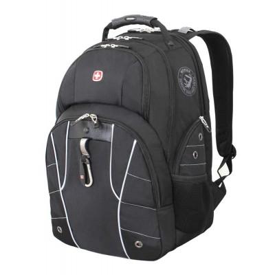 Рюкзак WENGER, 15”, черный/серебристый, полиэстер 900D/600D/искуственная кожа, 34x18x47 см, 29 л