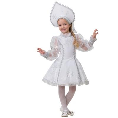 Детский костюм Снегурочка велюр белая