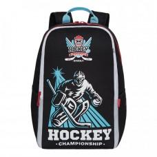 Рюкзак школьный Grizzly RB-151-1 Хоккей голубой