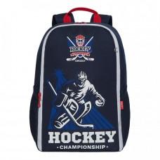 Рюкзак школьный Grizzly RB-151-1 Хоккей синий