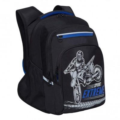 Рюкзак школьный Grizzly RB-250-1 синий Мотоцикл