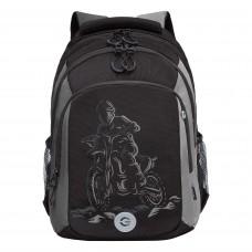 Рюкзак школьный Grizzly RB-352-1 черный-серый