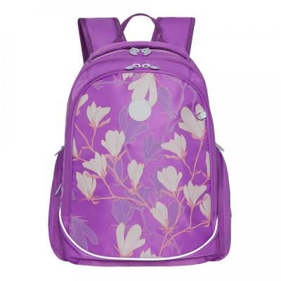 Рюкзак школьный Grizzly  RG-067-2 Цветы - Лаванда