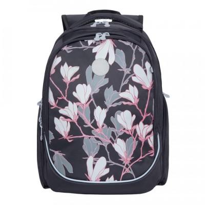 Рюкзак школьный Grizzly  RG-067-2 Цветы - Серый