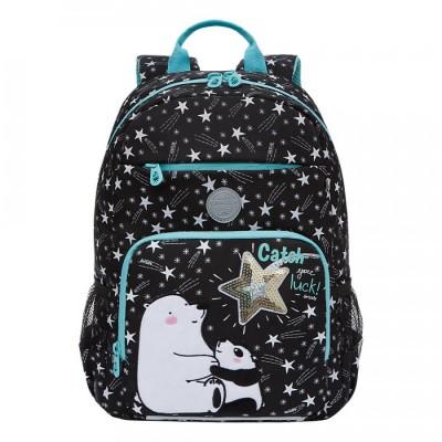 Рюкзак школьный Grizzly RG-164-2 Звезды - черный
