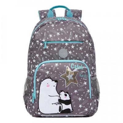 Рюкзак школьный Grizzly RG-164-2 Звезды - серый