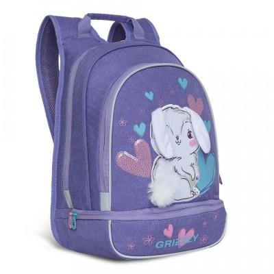 Рюкзак школьный Grizzly RG-169-1 Фиолетовый Заяц