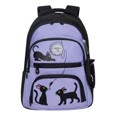Рюкзак школьный Grizzly RG-262-2 Котята - Фиолетовый