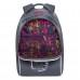 Рюкзак школьный Grizzly  RG-268-3 Цветы - Серый