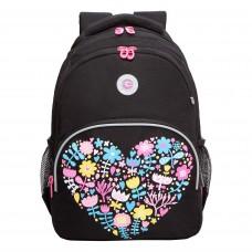 Рюкзак школьный Grizzly RG-360-2 Сердечки Черный