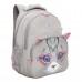 Рюкзак школьный Grizzly RG-360-7 Котик - Светло-серый