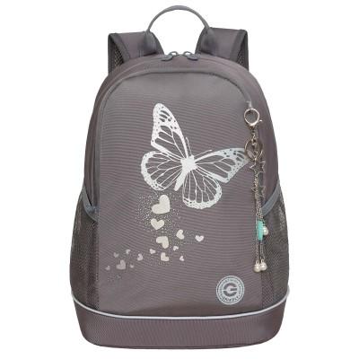 Рюкзак школьный Grizzly RG-463-5 Бабочка серый